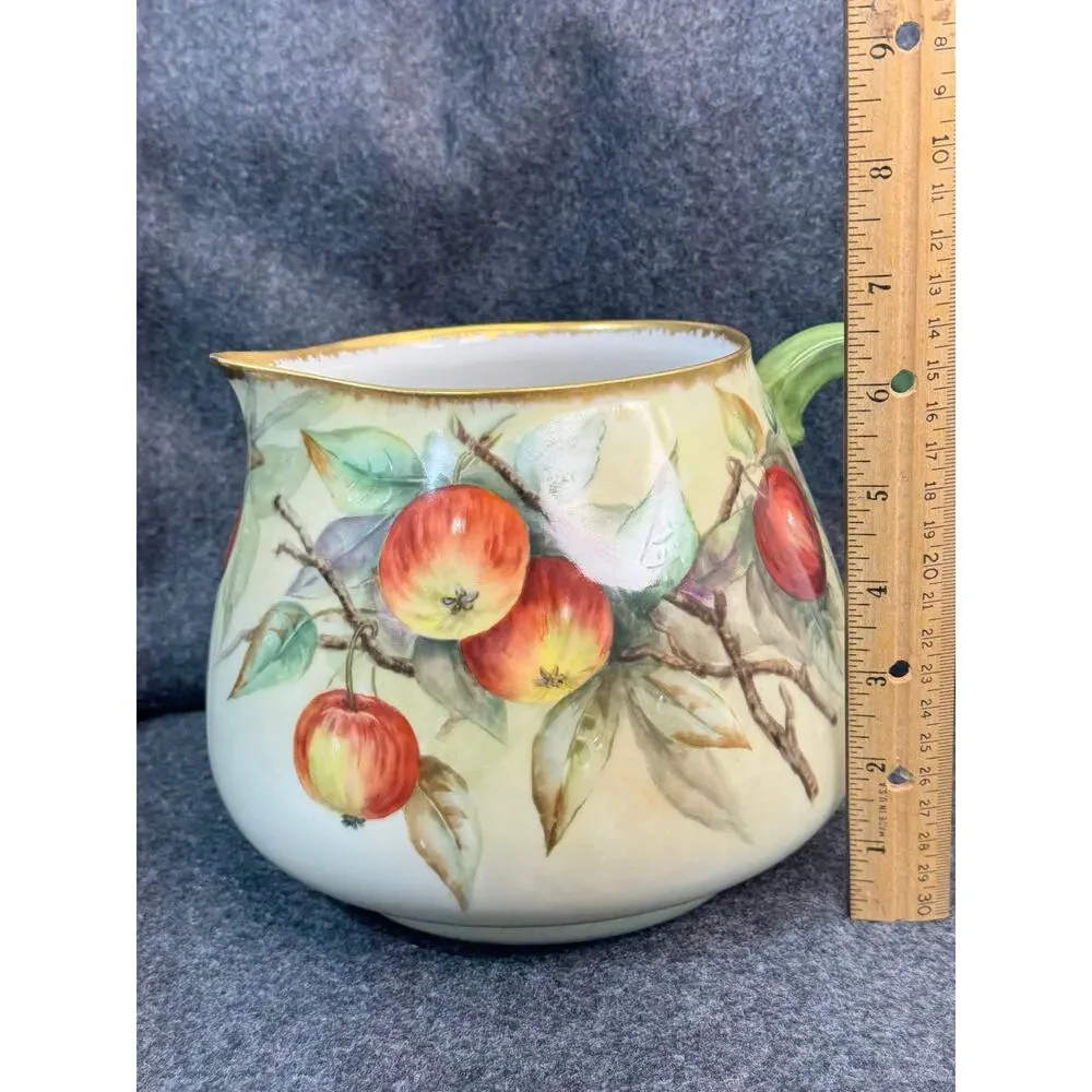 Antique Tressemanes & Vogt (T&V) Limoges France Porcelain Cider Pitcher A.A.R